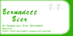 bernadett bier business card